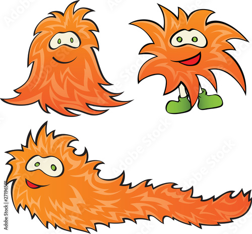 vector illustration of a  positive monster