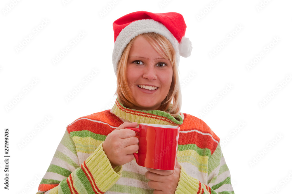 Frau mit Glühwein