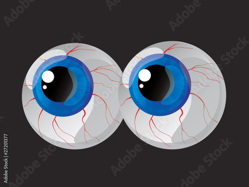 hypertrophied, huge balls bulging eyes