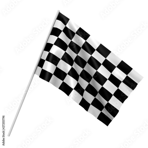 A checkered race flag - a 3d image