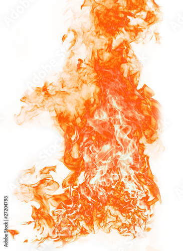 Fire flame isolated on white backgound