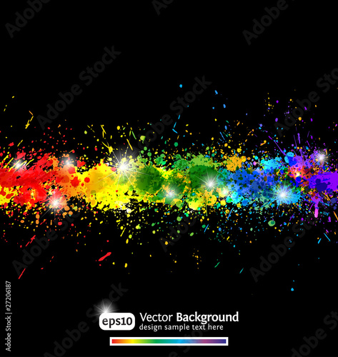 Colorful gradient paint splashes vector background. Eps10