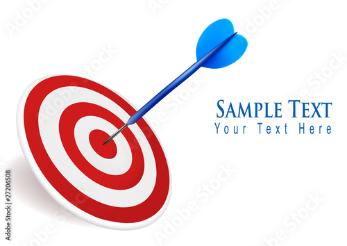 Dart hitting a target. Success concept. Vector Illustration.