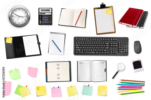 Business and office supplies. Vector.