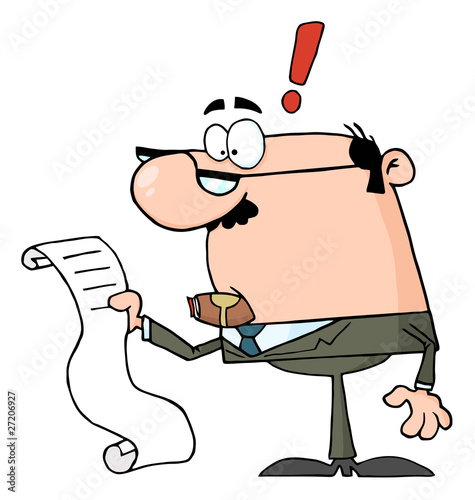 Businessman Reviewing Big Bill