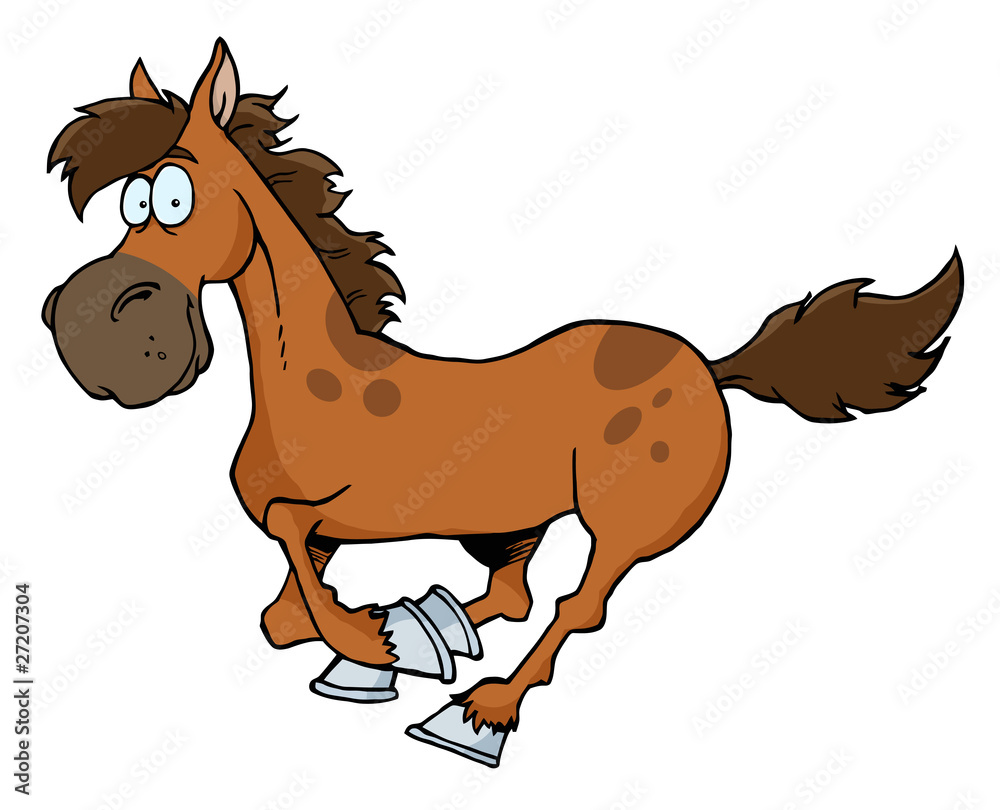 Cartoon Horse Running Stock Vector | Adobe Stock