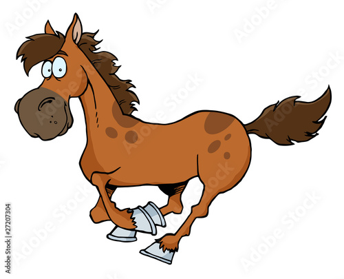 Fototapeta Naklejka Na Ścianę i Meble -  Cartoon Horse Running
