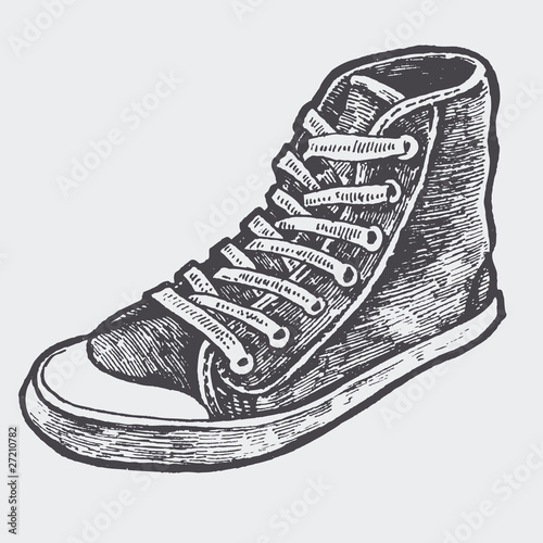 sneakers. sketch style. vector illustration