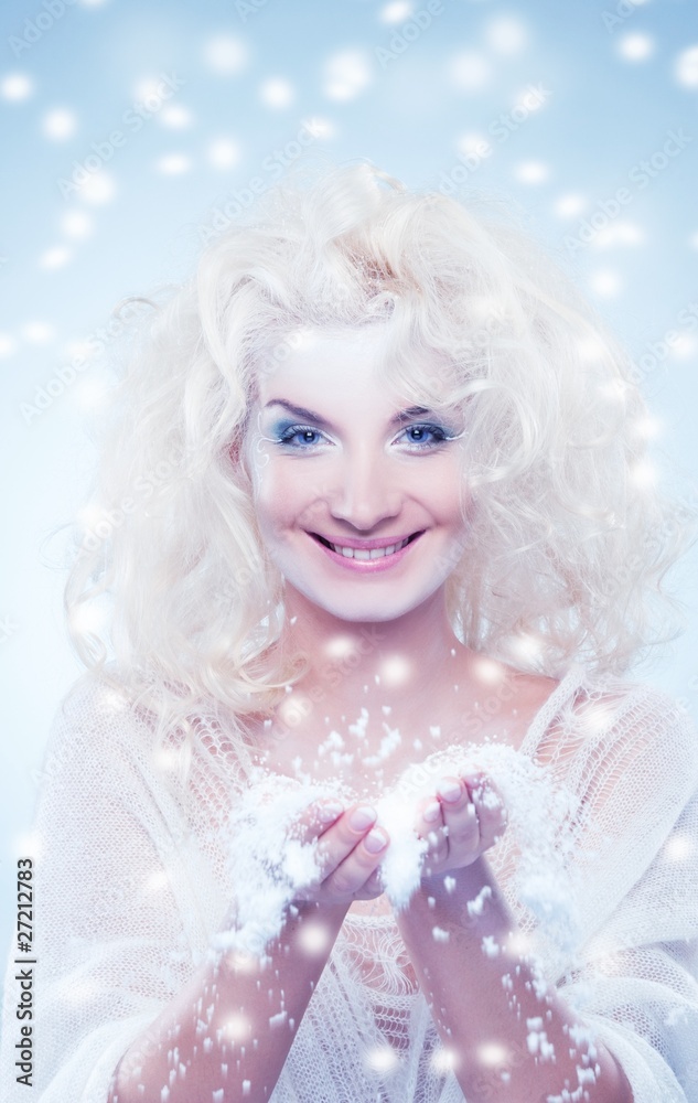 Snow queen playing with snow Snow queen playing with snow