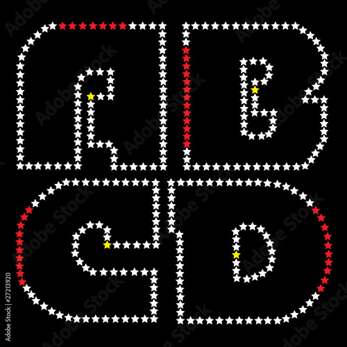 letters A, B, C, D vector