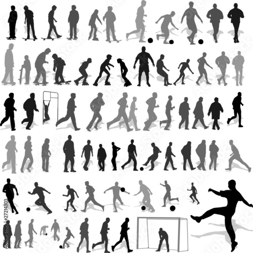 people recreation silhouettes vector