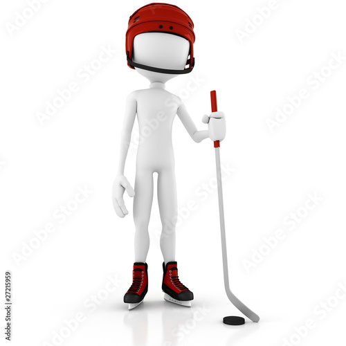 3d man hockey player photo