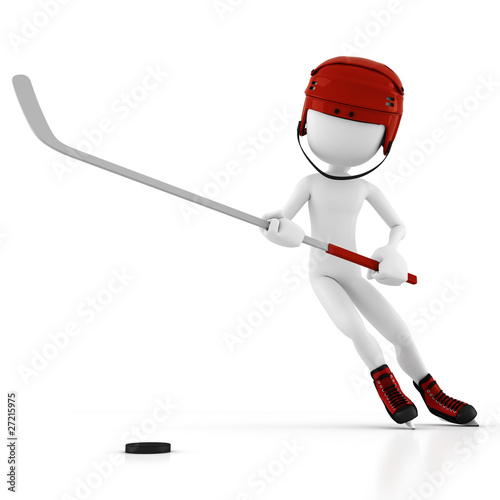 3d man hockey player photo