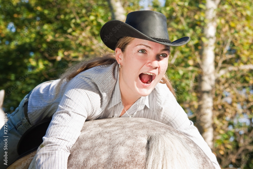 Young woman on horseback