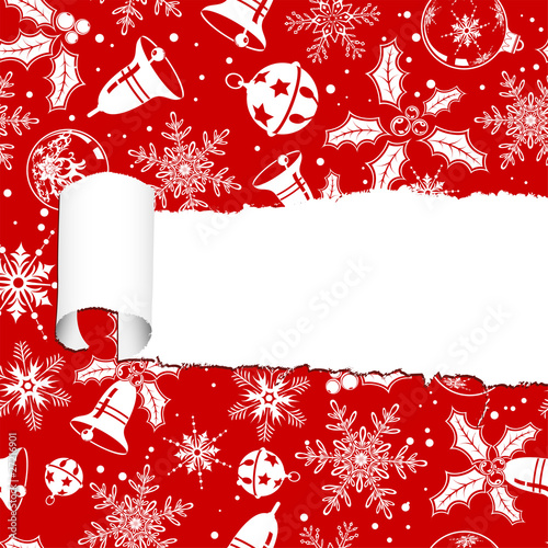 Torn christmas paper