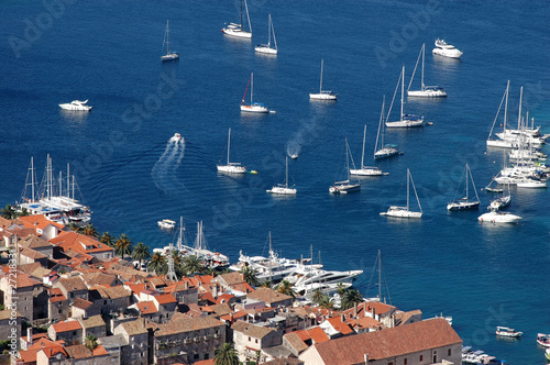 Hvar and its marine with yachts