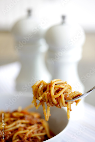 Bowl of Spaghetti Bolonese photo