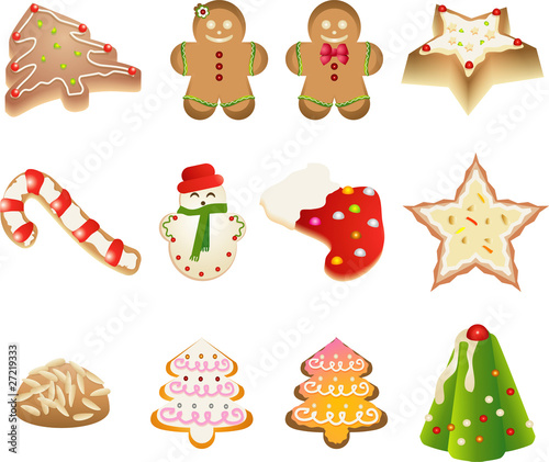 Drawing of colorful Christmas cookies