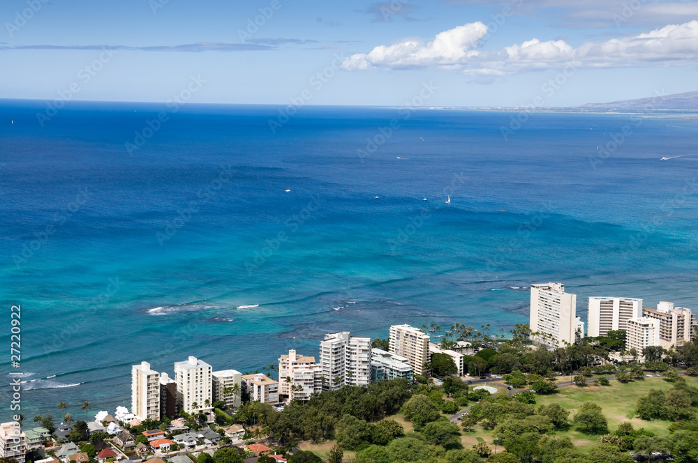 Pacific ocean and Oahu island - HAwaii