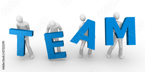 Team word holding by men