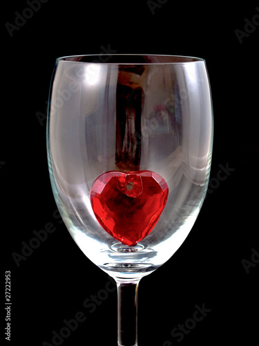 heart in wine glass