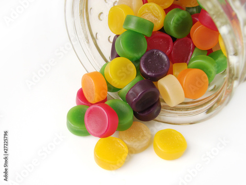 Wine gums falling out of jar