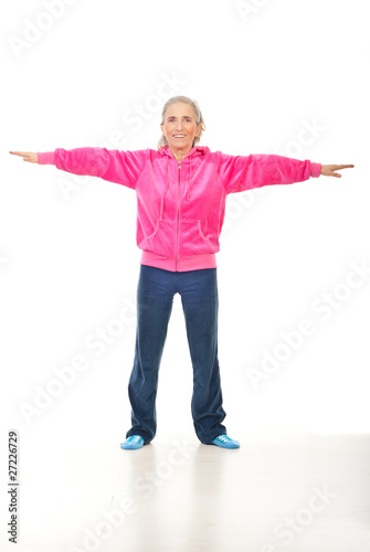 Active senior woman doing sport
