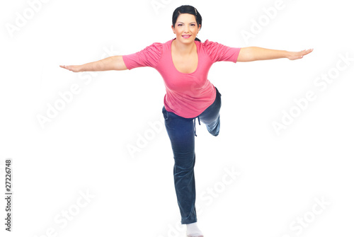 Sport woman with hands outstretched