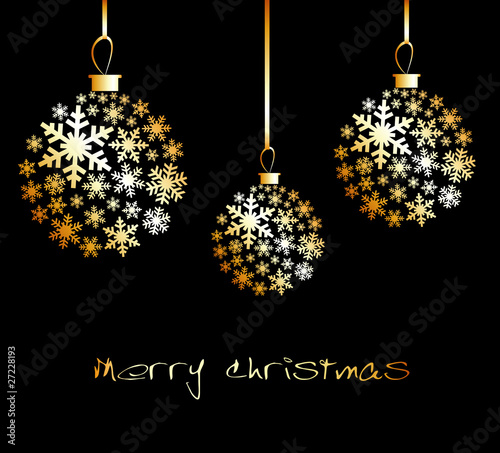 Christmas ball made from golden snowflakes