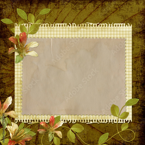 Grunge paper design for information in scrap-booking style