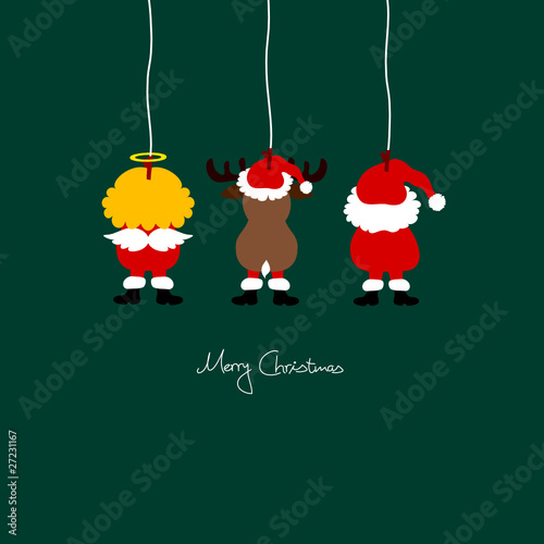Hanging Santa, Angel & Reindeer