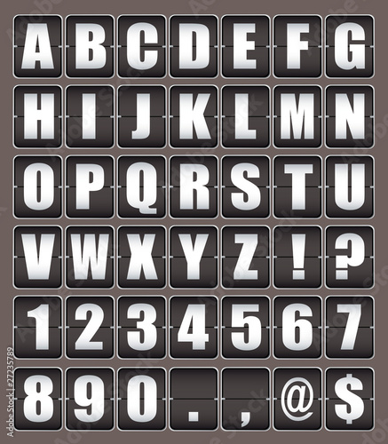 Alphabet ticker board