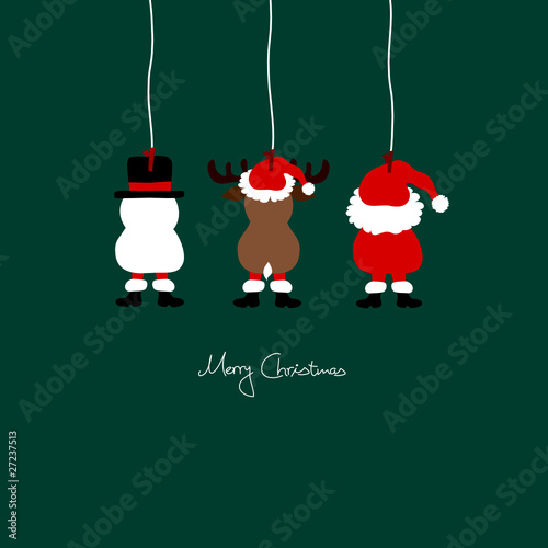 Hanging Santa, Reindeer & Snowman