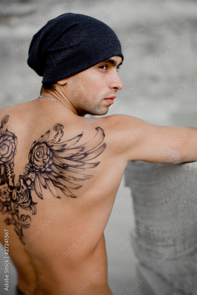 Muscular Sexy Man with tattoo