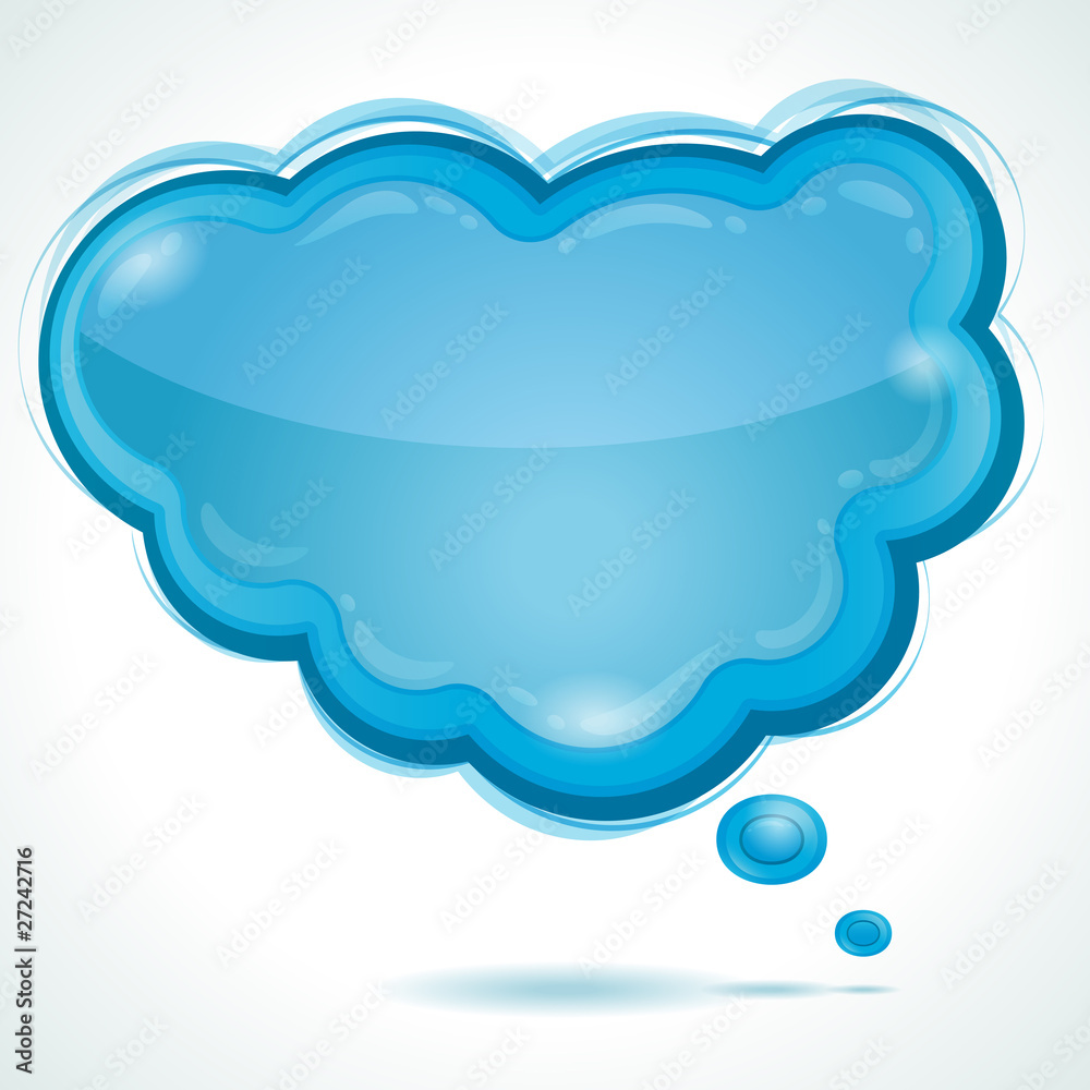 Cloud glossy speech bubble - vector background Cloud glossy speech bubble - vector background