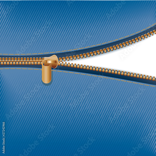 Zipper with blue fabric