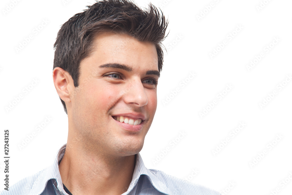 Handsome young man portrait isolated on white Handsome young man portrait isolated on white