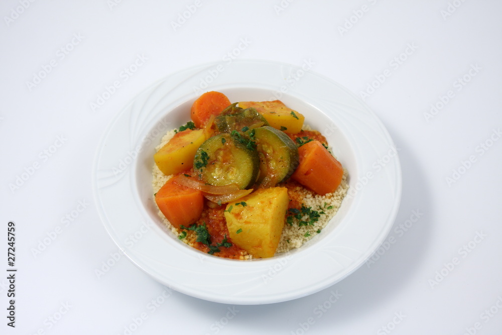 piatto di verdura cotta con cous cous