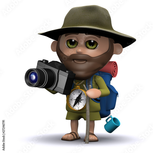 3d Explorer takes a photo of his discovery