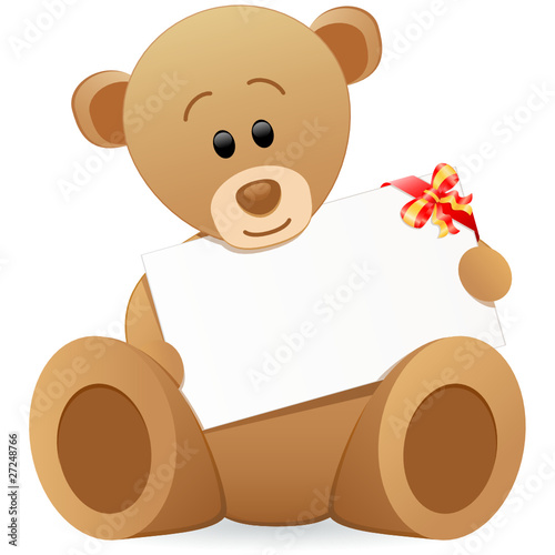 Teddybär mit Karte