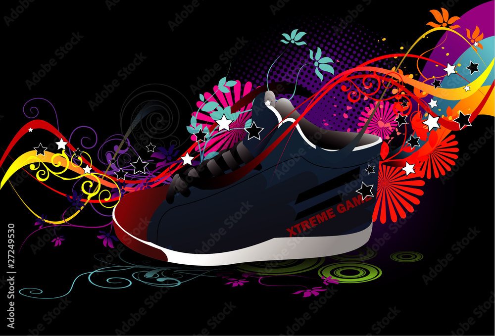 abstract shoe grunge vector