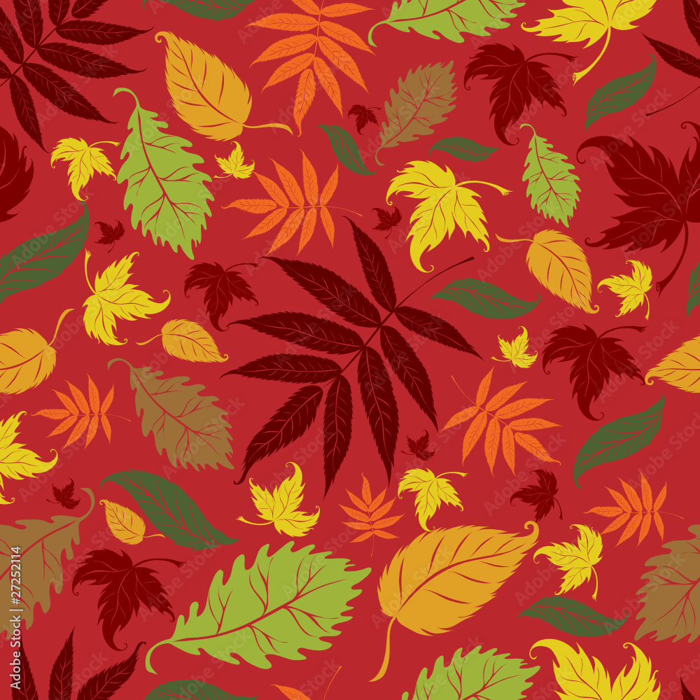 Seamless vector autumn leaves background. Thanksgiving