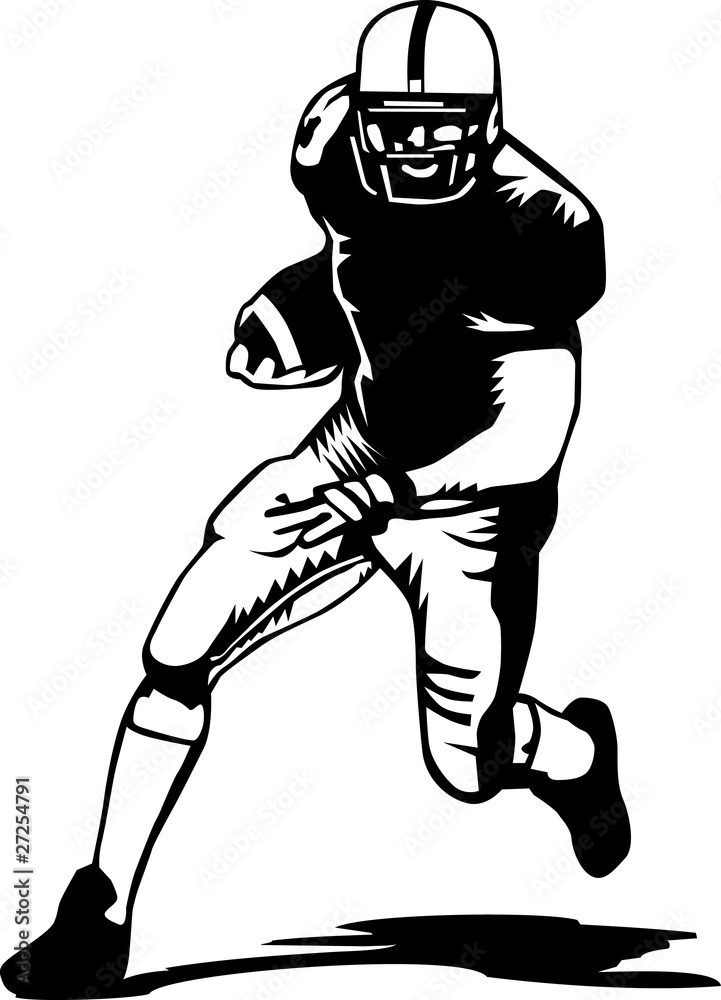 Obraz premium Football player black and white