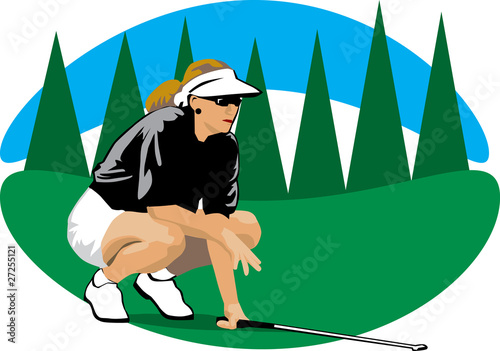 Woman in a golf course