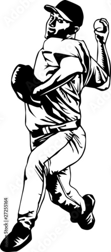 Black and white pitcher player