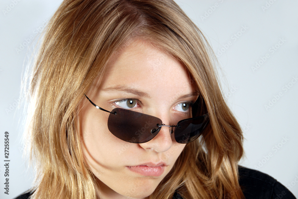 Pre-teen girl with attitude expression Pre-teen girl with attitude expression