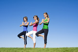 Women doing morning Yoga and Exercise
