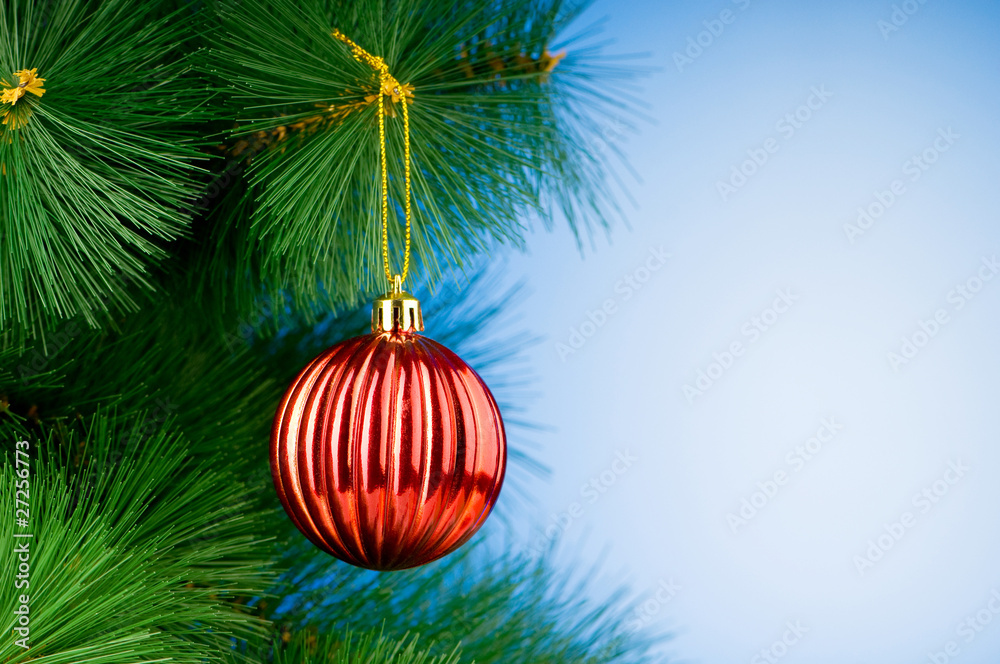 Christmas decoration on the tree - holiday concept Christmas decoration on the tree - holiday concept