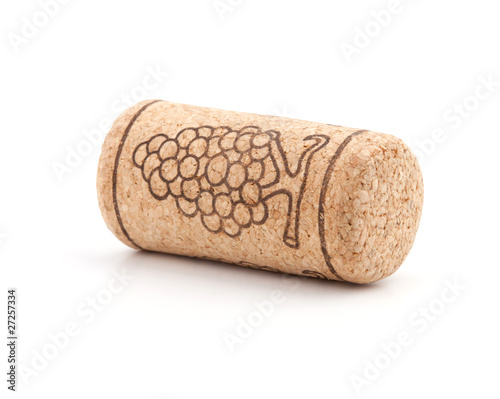 Wine cork with grape illustration