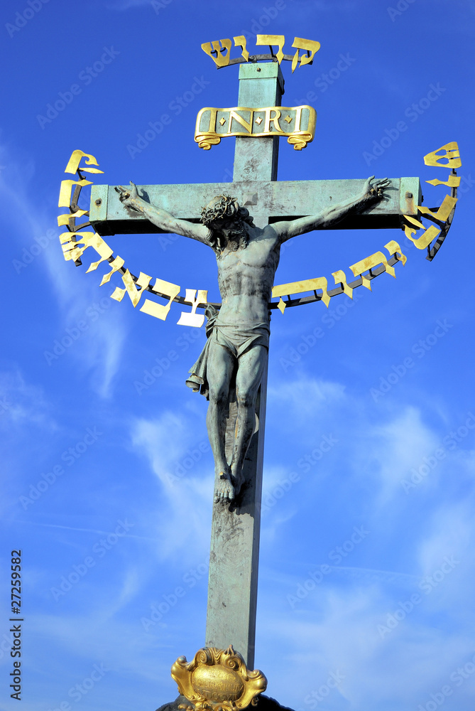 Crucified Christ in Charles bridge, Prague. Crucified Christ in Charles bridge, Prague.